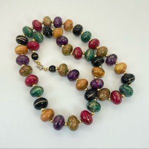 Vintage Multicolor Beaded Necklace